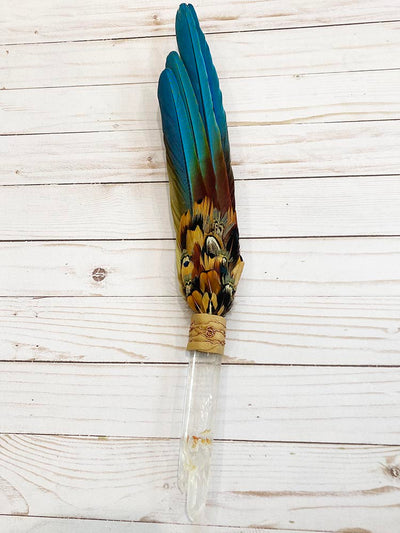 Sacred Prayer Fan with Quartz Handle