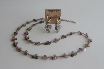 Multi Color Tourmaline Necklace and Earring Set