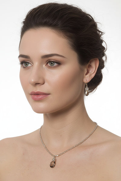 Smoky Quartz, Pearl and Natural Zircon Necklace and Earing Set by Kristin Ford Jewelry with Meaning | Whisperingtree.net