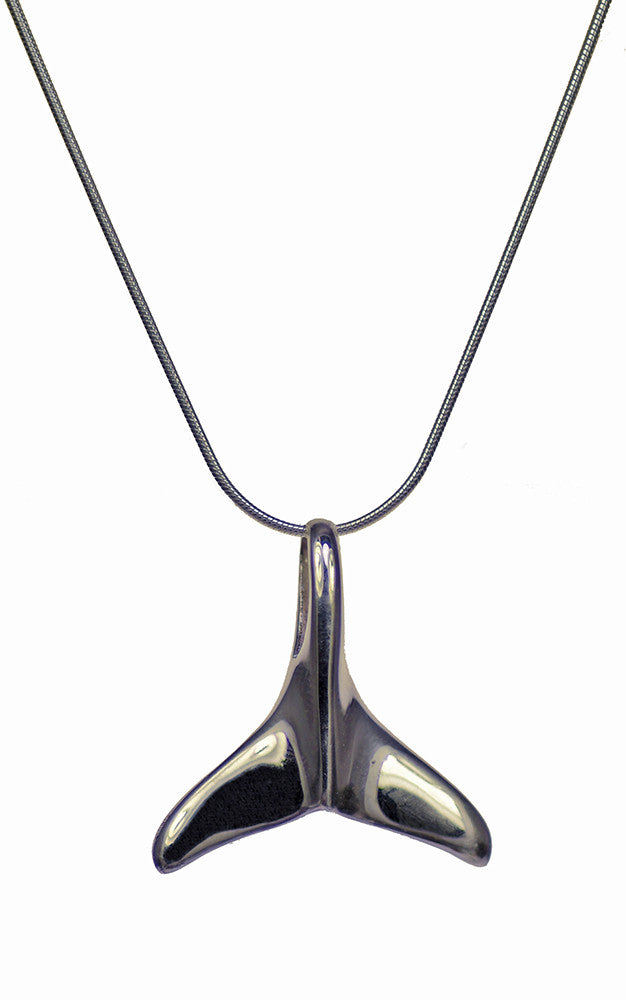 Whale Tail Pendant in Sterling Silver