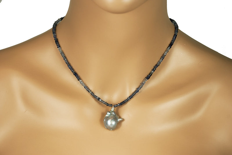 Baroque Pearl and Iolite Necklace