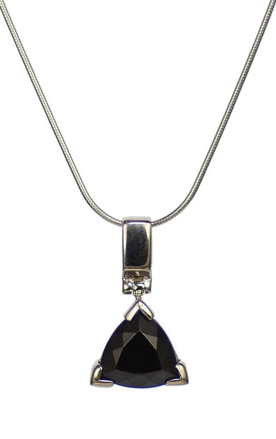 Indochinite Tektite Sterling Silver Triangular Cabochon Pendant | Whisperingtree.net