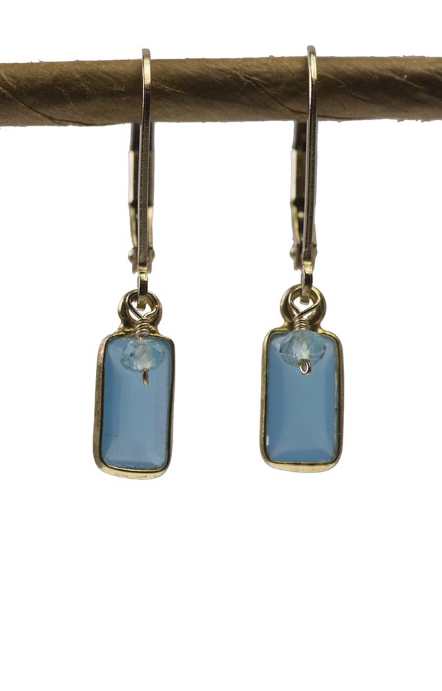 Chalcedony and Apatite Handmade Gemstone Earrings by Kristin Ford