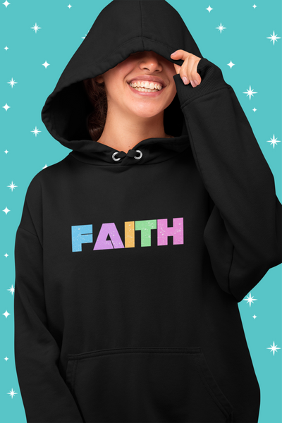 FAITH Black and Navy Hoodie Sweatshirt, Faith Hoodie, Black Christian Hoodie, Navy Christian Hoodie, Christian Gift