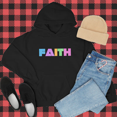 FAITH Black and Navy Hoodie Sweatshirt, Faith Hoodie, Black Christian Hoodie, Navy Christian Hoodie, Christian Gift