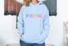 FAITH White and Ice Blue Sweatshirt, Faith Hoodie, Black Christian Hoodie,Faith Sweatshirt, Christian Gift