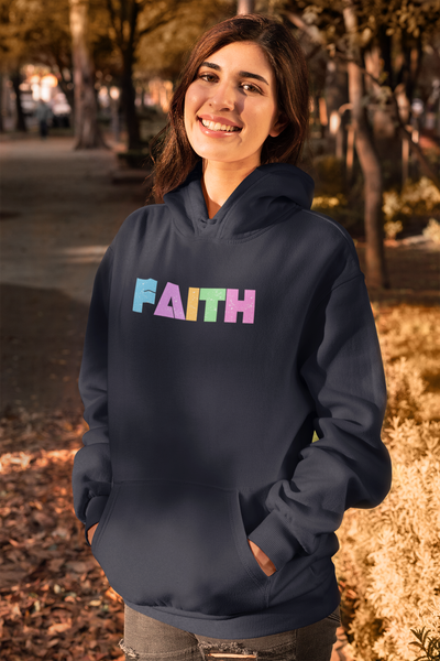FAITH Black and Navy Hoodie Sweatshirt, Faith Hoodie, Black Christian Hoodie, Navy Christian Hoodie, Christian Gift