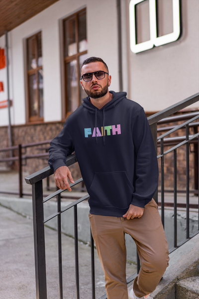 FAITH Black and Navy Hoodie Sweatshirt, Faith Hoodie, Black Christian Hoodie, Navy Christian Hoodie, Christian Gift