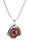 Watermelon Tourmaline Necklace in Sterling Silver