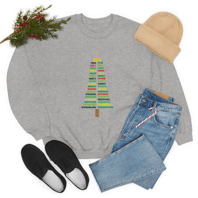 Christmas Words Christmas Tree Shirt, Christmas Religious Shirt, Christian Gift, Christian Sweatshirt