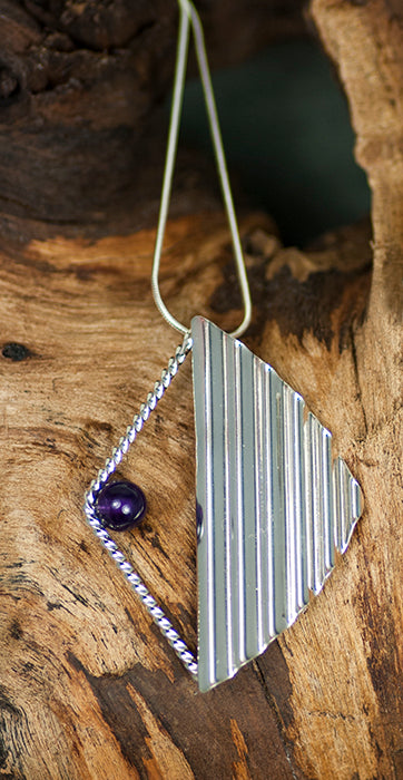 Argentium Silver (Tarnish Resistant) Necklace with Amethyst
