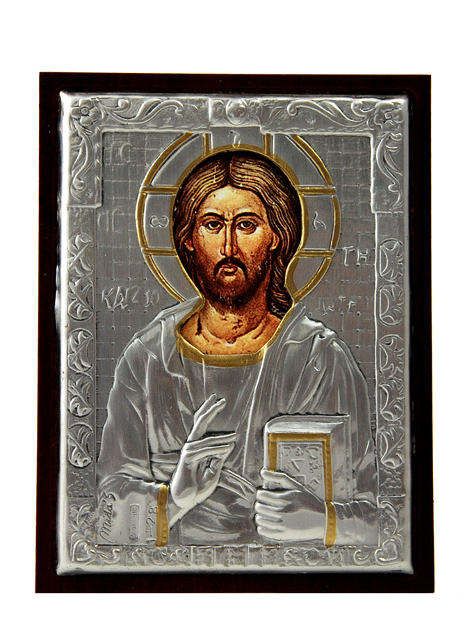 Jesus Christ with Blessing Hand Fine Silver Icon