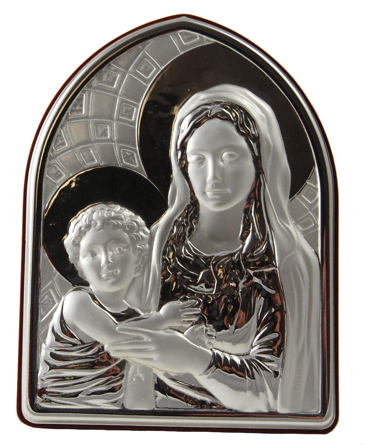 Blessed Mother and Child Jesus Fine Silver Icon