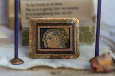 Virgin Mary Catholic Prayer Devotional Travel Shrine