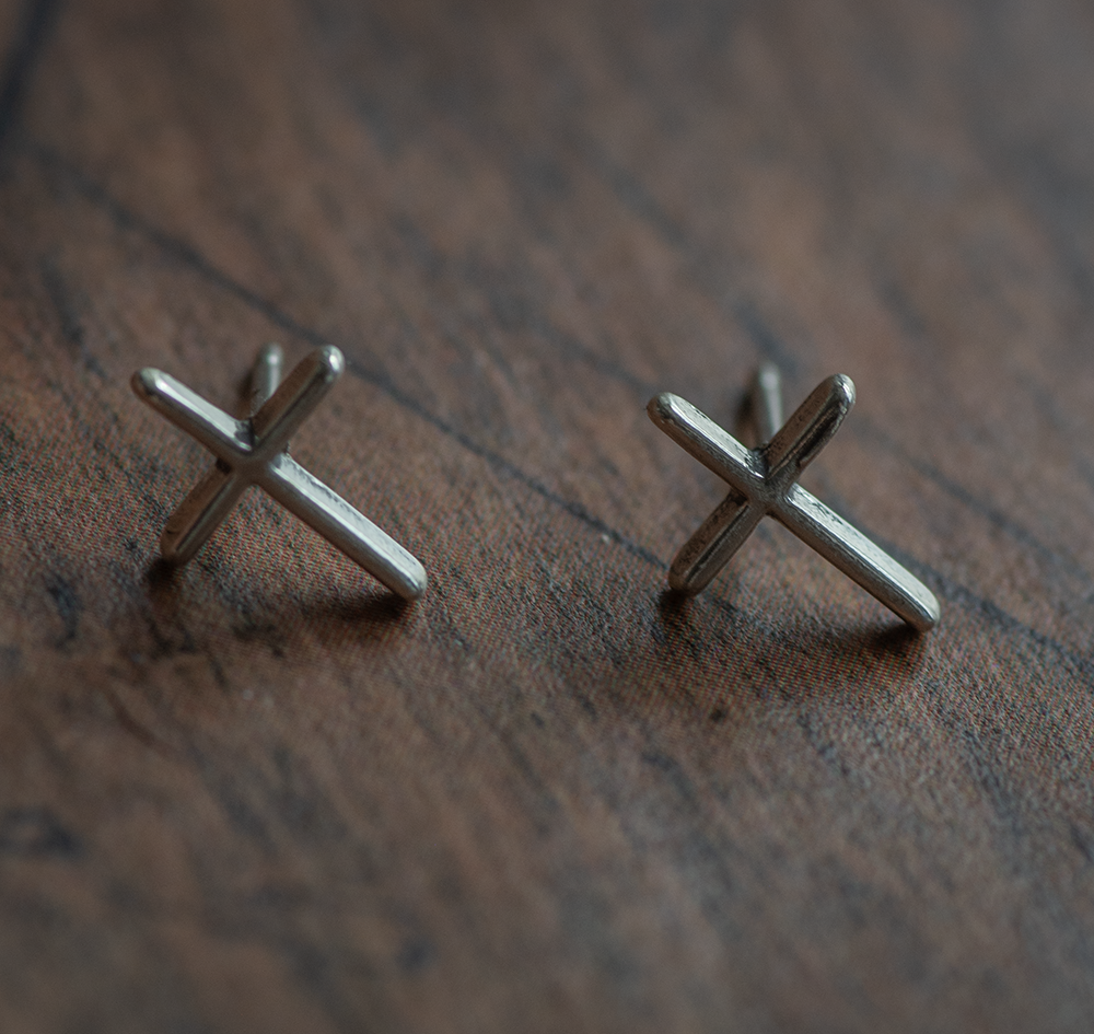 Sterling Silver Cross Post Earrings