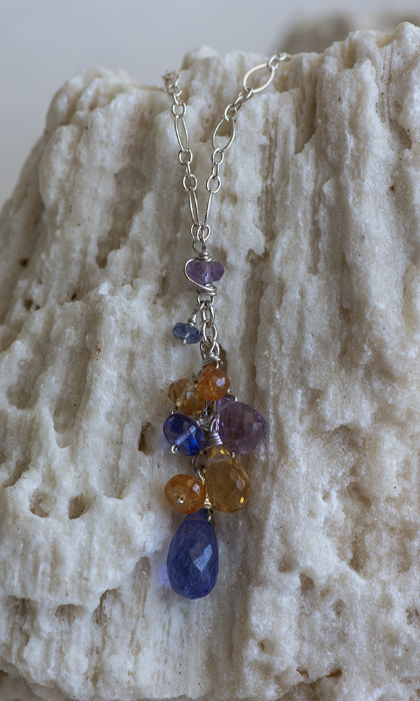 Pastel Cascade Handmade Gemstone Necklace by Kristin Ford