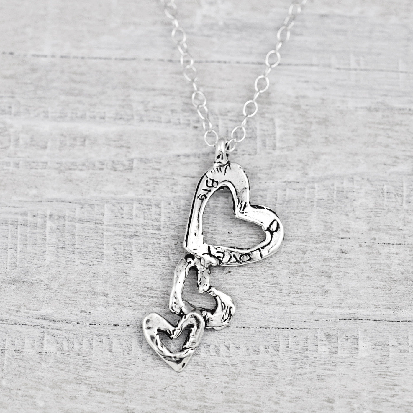 Triple Heart XOXO Necklace