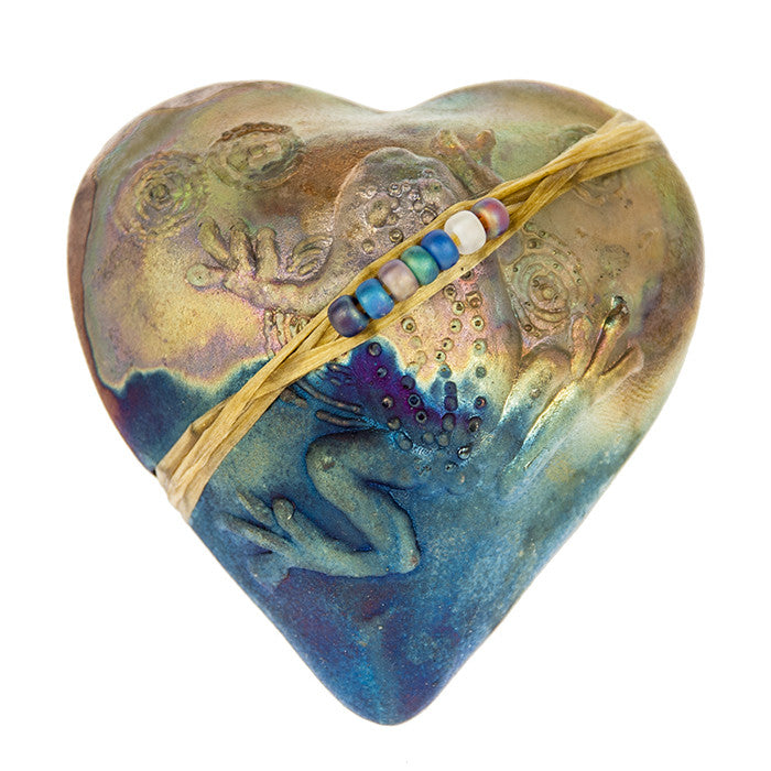 Frog Heart Spirit Raku Rattle