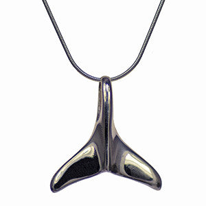 Whale Tail Pendant in Sterling Silver