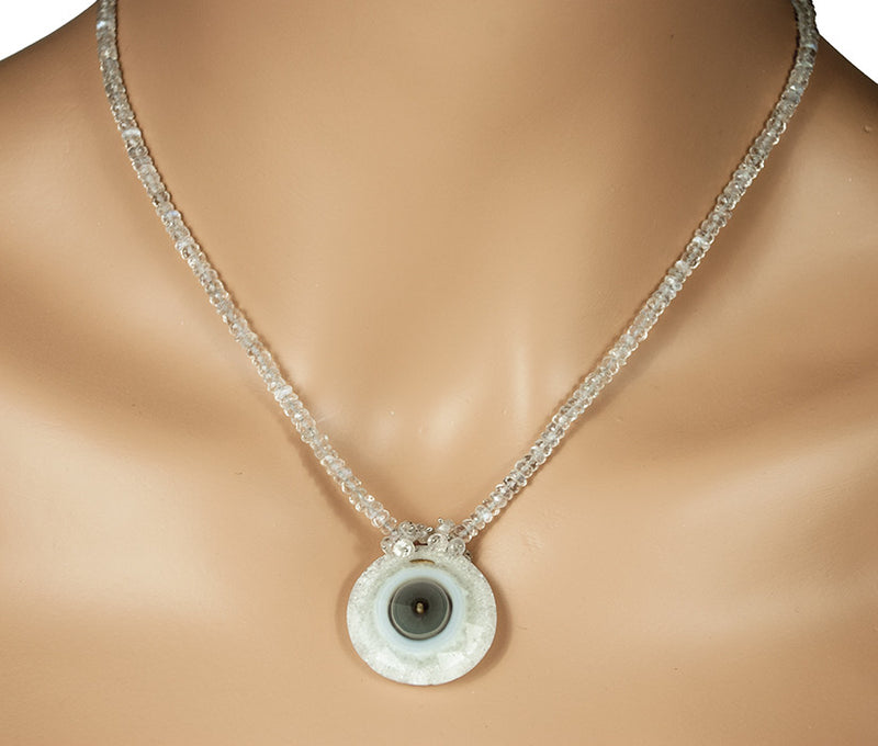 Solar Quartz and Cat's Eye Moonstone Necklace by Kristin Ford Jewelry with Meaning | Whisperingtree.net