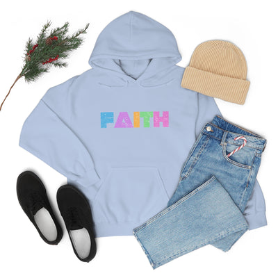 FAITH White and Ice Blue Sweatshirt, Faith Hoodie, Black Christian Hoodie,Faith Sweatshirt, Christian Gift