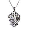 Celtic Knot Cranes Necklace in Sterling Silver