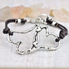 Hearts Entwined Leather Bracelet