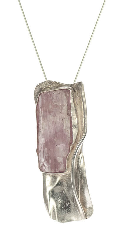 Kunzite Silver Art Jewelry One of a Kind Jewlelry Pendant by Carina Rossner | Whisperingtree.net