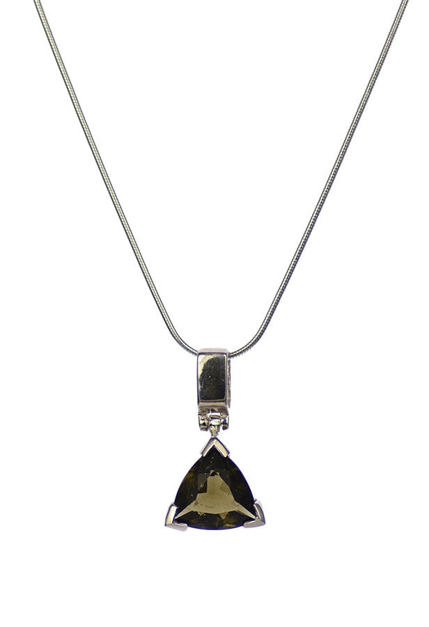 Moldavite Simple Triangle Pendant