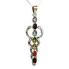 Caduceus Chakra Pendant: Sterling Silver and Chakra Stones