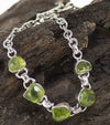 Freeform Peridot Bracelet in Sterling Silver