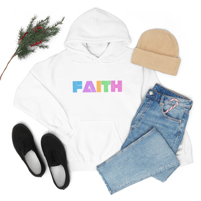 FAITH White and Ice Blue Sweatshirt, Faith Hoodie, Black Christian Hoodie,Faith Sweatshirt, Christian Gift