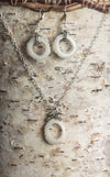 Healing Gem Circle Solar Quartz Necklace and Earring Set by Kristin Ford | Whisperingtree.net