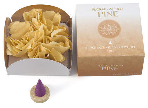 Pine Floral World Best Japanese Incense by Shoyeido Lavender Cone | Whisperingtree.net