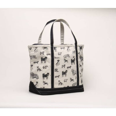 Large Zippered Doggie Print Tote by Shorebags