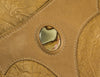Handmade Leather Picture Jasper Touchstone Big Pocket Bag