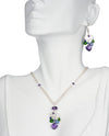 Lotus Amethyst Tanzanite Sterling Silver Handmade USA Kristin Ford Sterling Silver Necklace Earrings Set