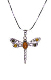 Baltic Amber (Joyful Stone) Sterling Silver Dragonfly Pendant