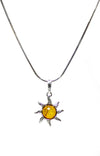 Baltic Amber (Joyful Stone) Sterling Silver Sun Pendant