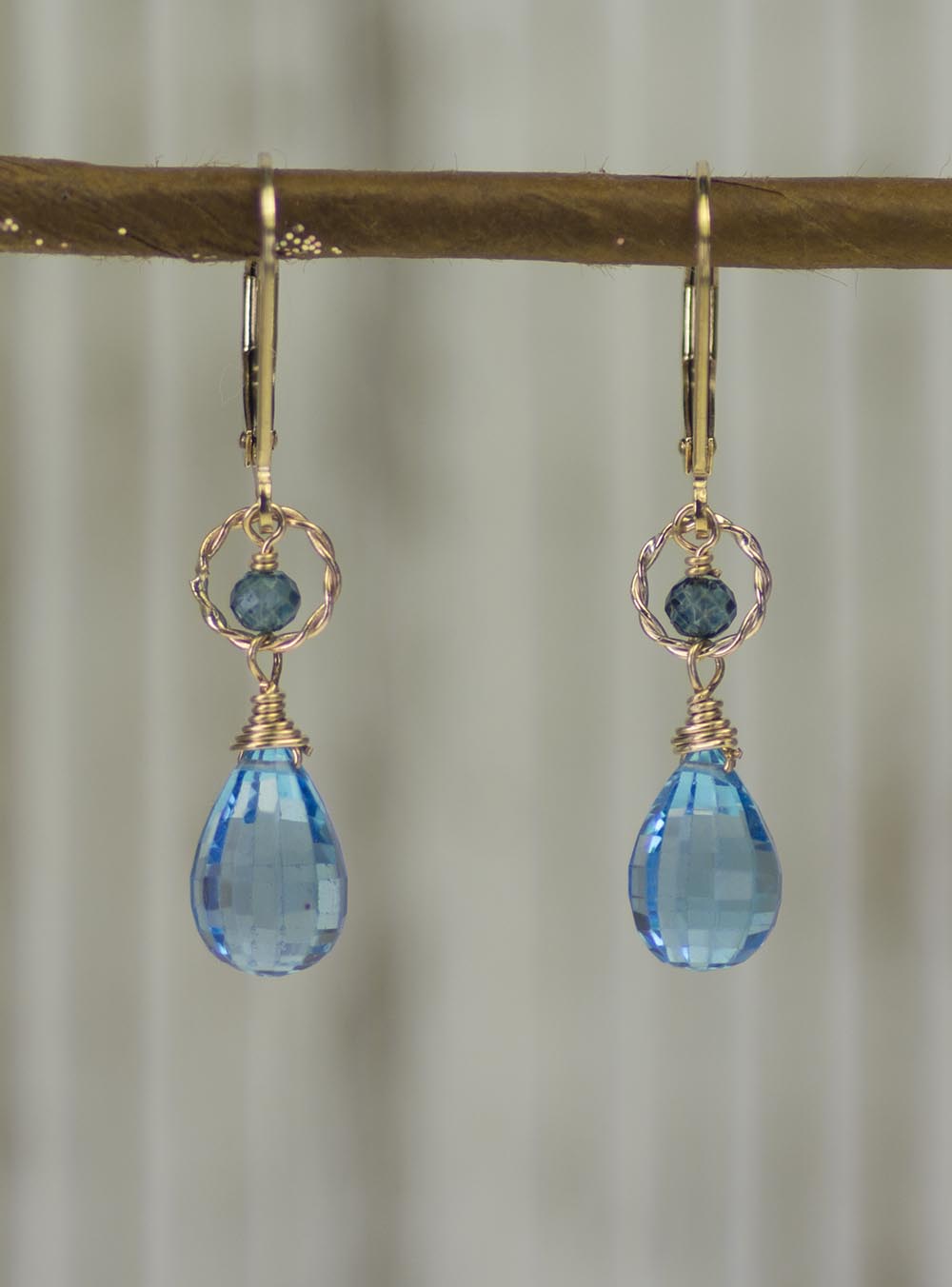 Blue Topaz Handmade Gemstone Earrings by Kristin Ford