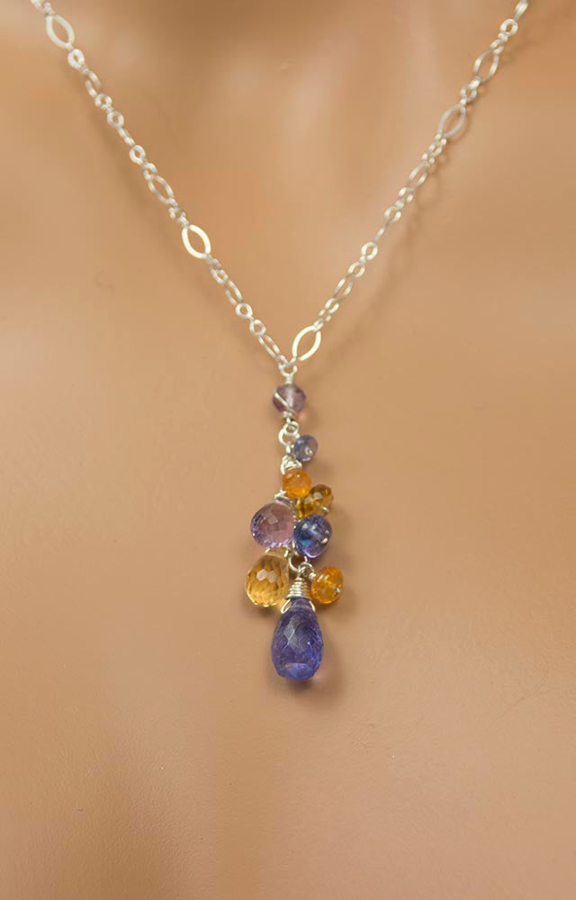 Pastel Cascade Handmade Gemstone Necklace by Kristin Ford