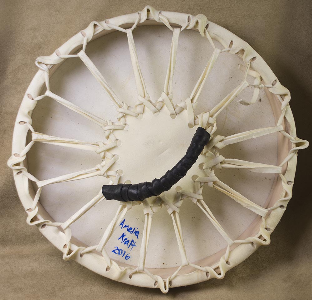 Handmade Natural Hide Drum Dragonfly Totem Animal Spirit 15 Inch