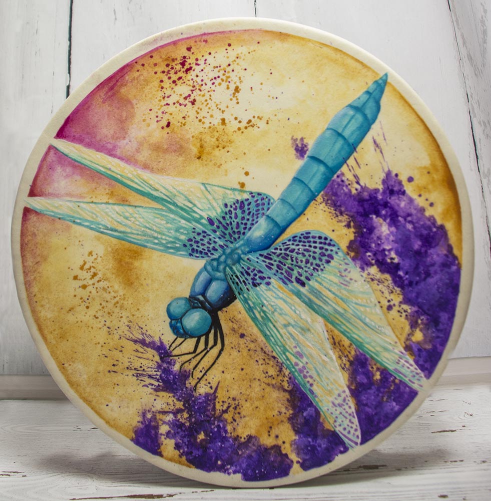 Handmade Dragonfly Totem Animal Spirit Drum 15 Inch