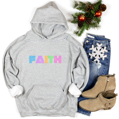 FAITH Grey and Dark Heather Sweatshirt, Faith Hoodie, Black Christian Hoodie, Navy Christian Hoodie, Christian Gift