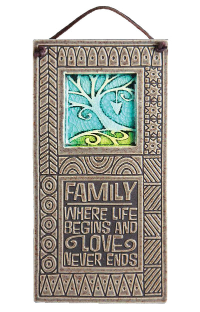 Inspirational Gifts Wall Plaque Family Begins Love Made in USA