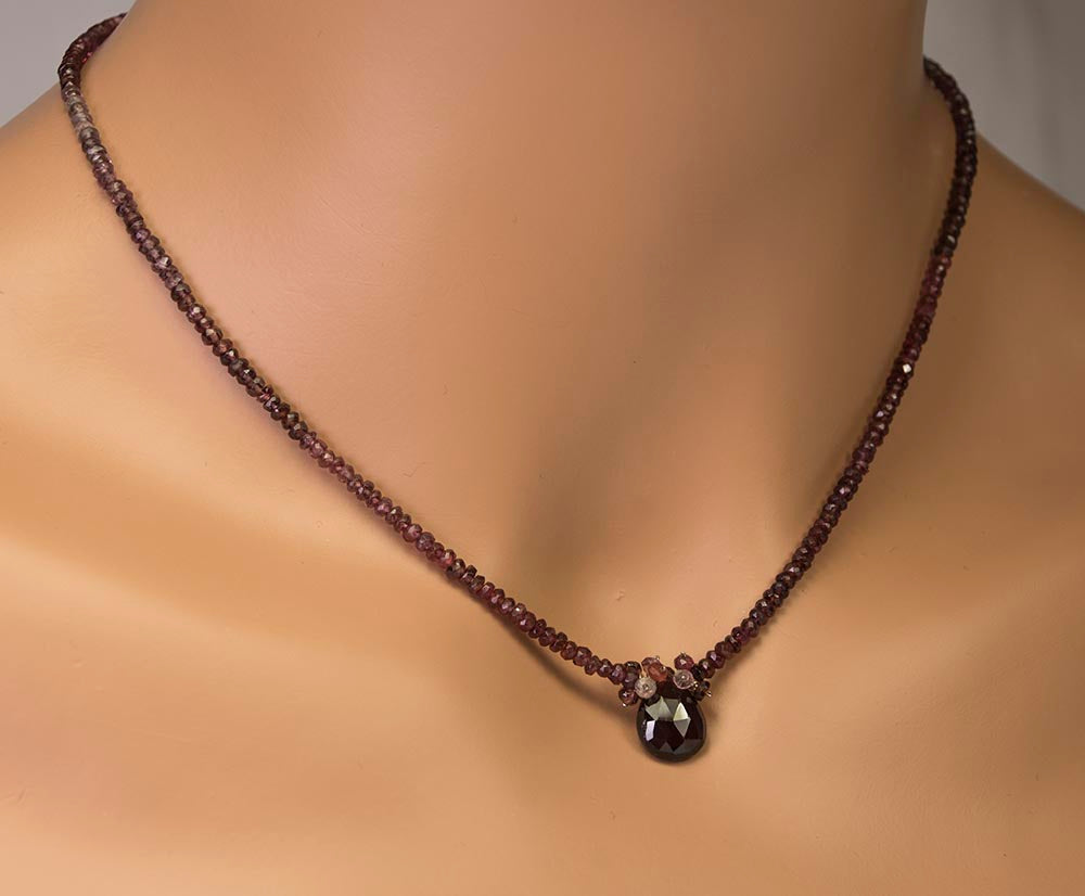Garnet and Spinel Handmade Necklace by Kristin Ford