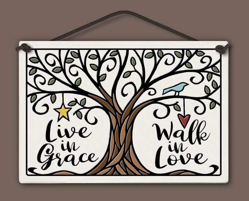 Live in Grace Walk in Love Wall Plaque