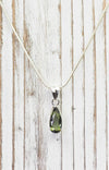 Unique Faceted Green Tourmaline Sterling Silver Pendant