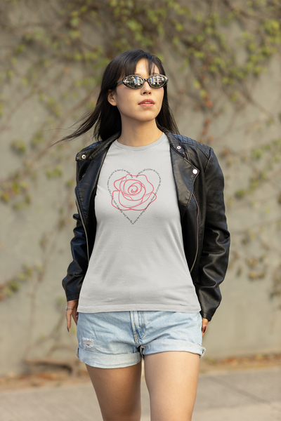 Hail Mary, Virgin Mary Shirt, Rose with Hail Mary Heart Shirt, Hail Mary Prayer, Catholic Gift, Christian Gift