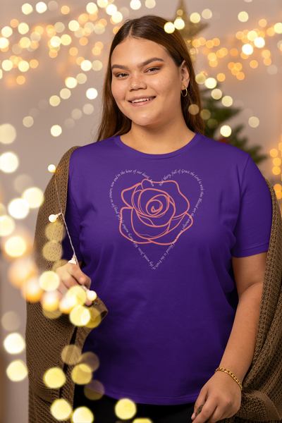 Hail Mary, Virgin Mary Shirt in Black, Purple, Navy, Rose with Hail Mary Heart Shirt, Hail Mary Prayer, Catholic Gift, Christian Gift